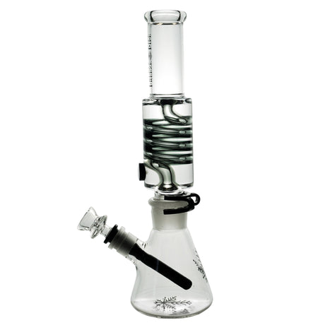 Freeze Pipe Beaker Bong with glycerin coil for cool smoke, side view on white background