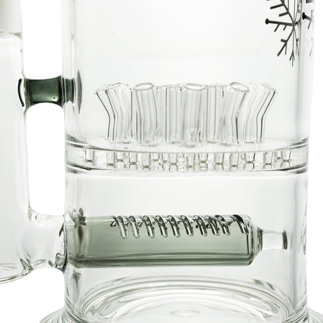 Close-up view of Freeze Pipe Bong with 90 degree joint and 18-19mm size, highlighting percolators