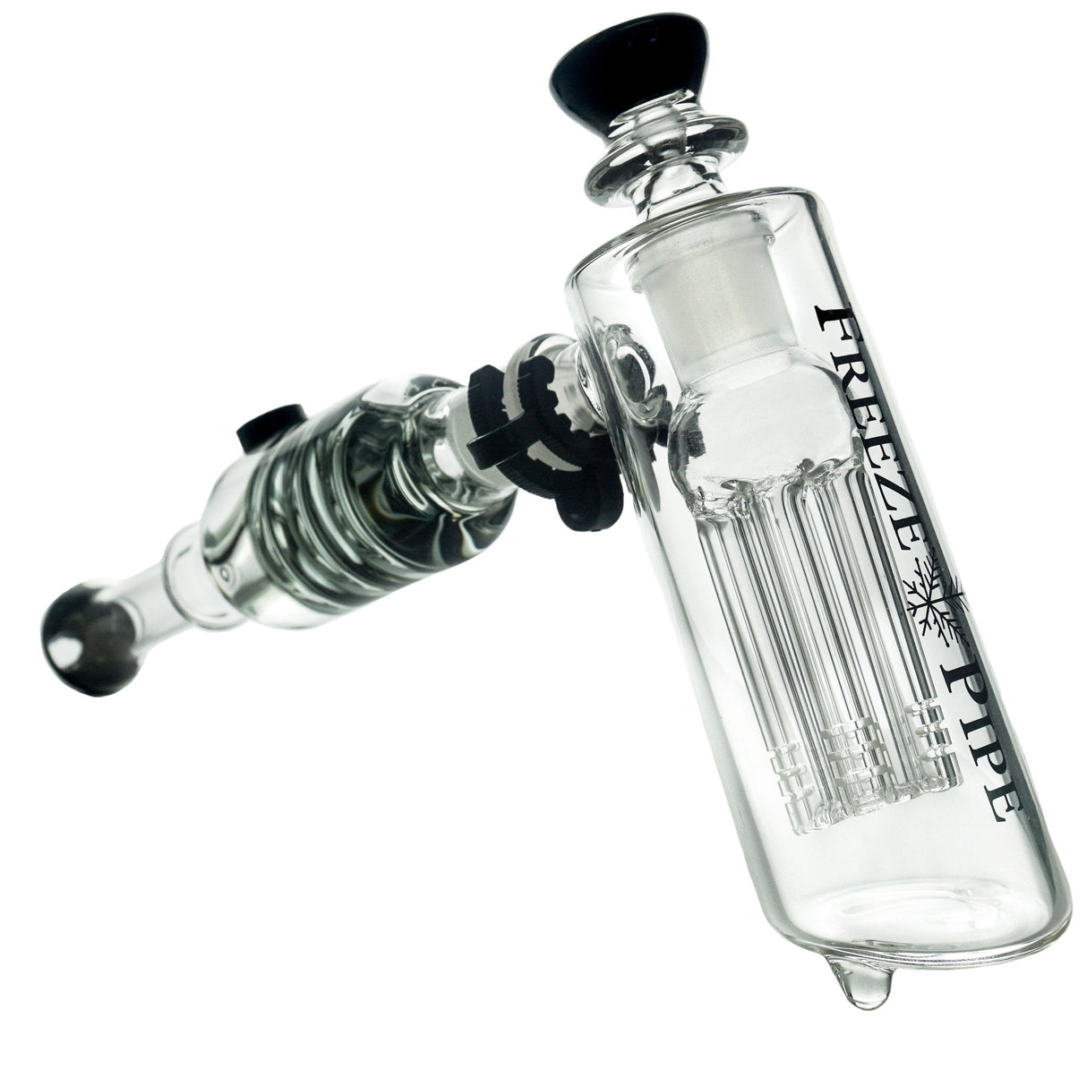 Freeze Pipe Bubbler with Tree Percolator and 18-19mm Joint Size - Angled Side View