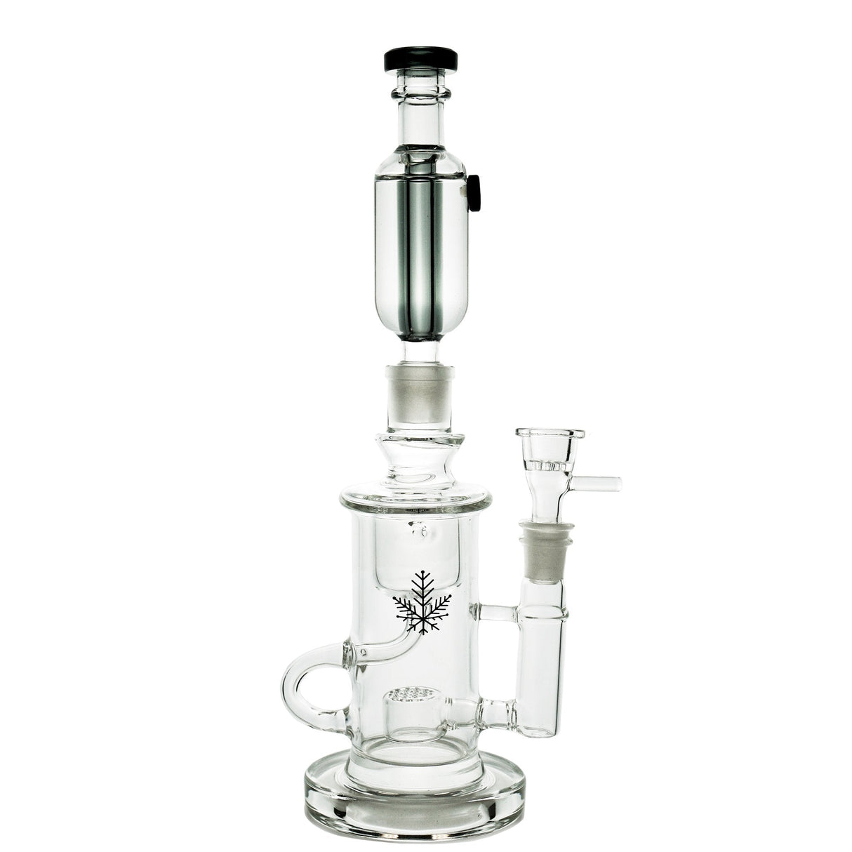 Freeze Pipe Klein Recycler Dab Rig with Quartz Percolator and Recycler Design, Front View