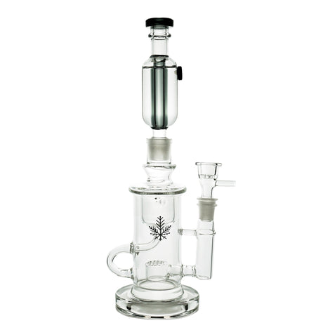 Freeze Pipe Klein Recycler for Concentrates with 90 Degree Joint and Borosilicate Glass, Front View