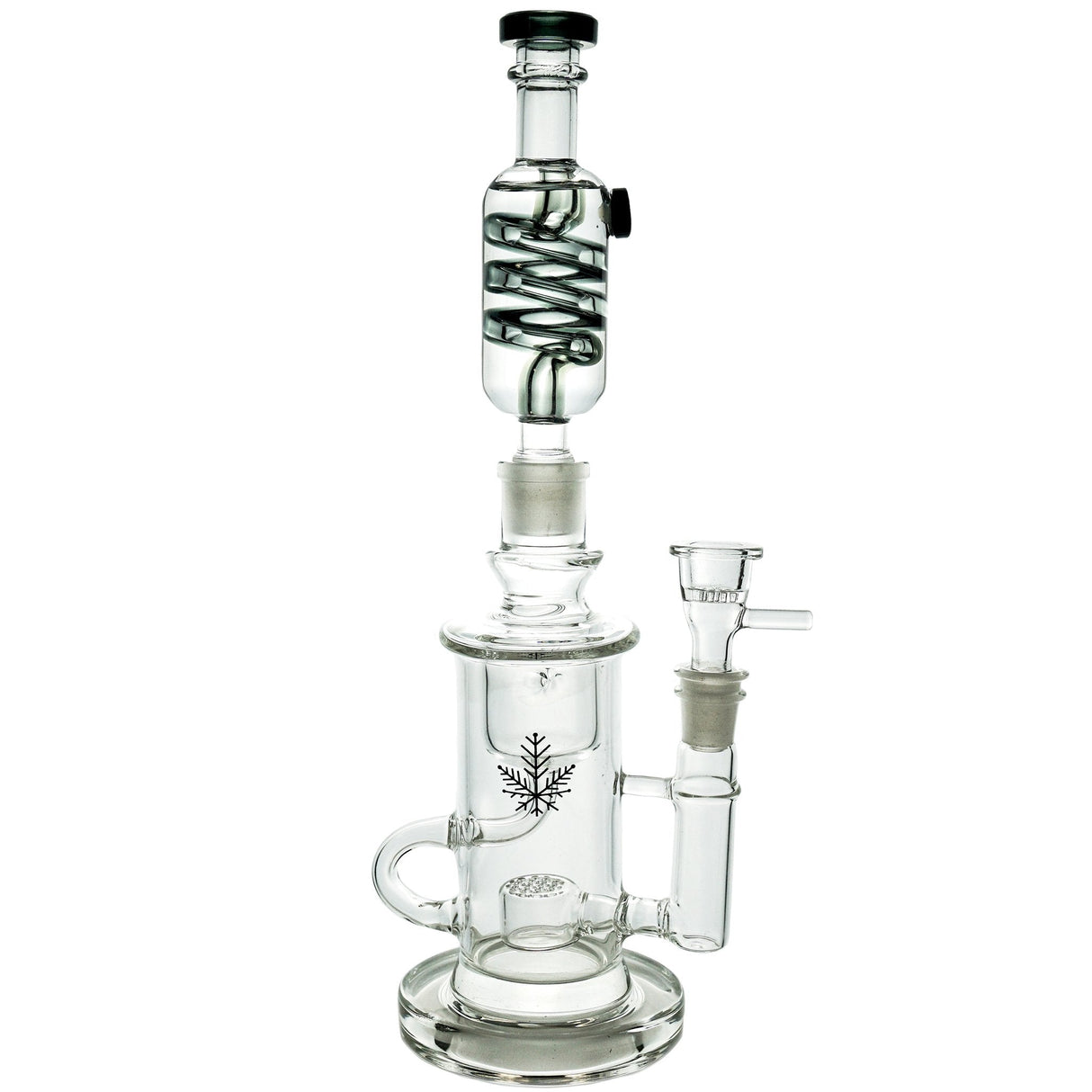 Freeze Pipe Klein Recycler Dab Rig with Quartz Banger and Unique Recycler Design - Front View