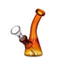 Amber 5" Bent Neck Beaker Water Pipe, Portable Borosilicate Glass, Side View