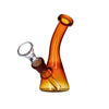 Amber 5" Bent Neck Beaker Water Pipe, Portable Borosilicate Glass, Side View