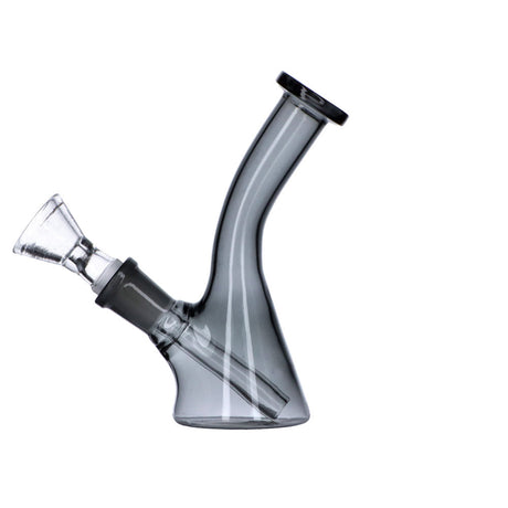 5" Frosty Hits Mini Bong with Bent Neck and Beaker Base in Teal - Side View