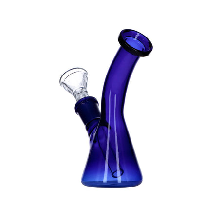 Frosty Hits Mini Bong, 5" Bent Neck Beaker Water Pipe in Amber, Front View