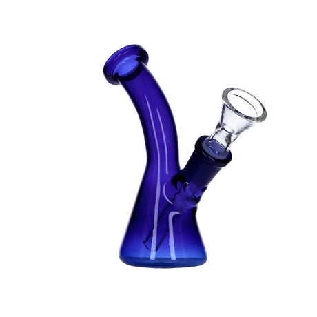 Frosty Hits Mini Bong in Teal - 5" Bent Neck Beaker Water Pipe with 45 Degree Joint