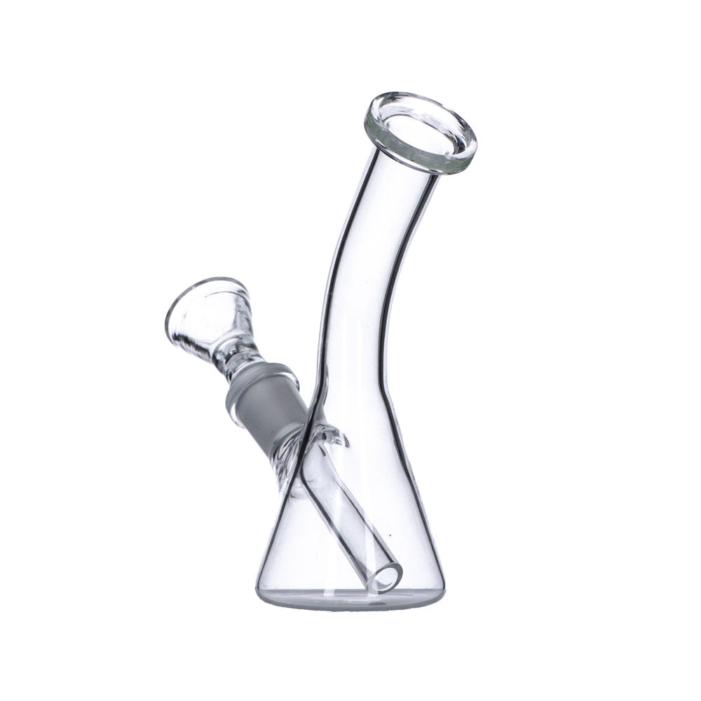 Frosty Hits Mini Bong - 5" Bent Neck Beaker Water Pipe in Clear Borosilicate Glass