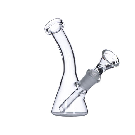 Frosty Hits Mini Bong with Bent Neck and Beaker Base, 5" Height, for Dry Herbs - Front View