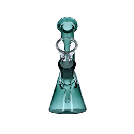 Frosty Hits Mini Bong - 5" Teal Bent Neck Beaker Water Pipe Front View