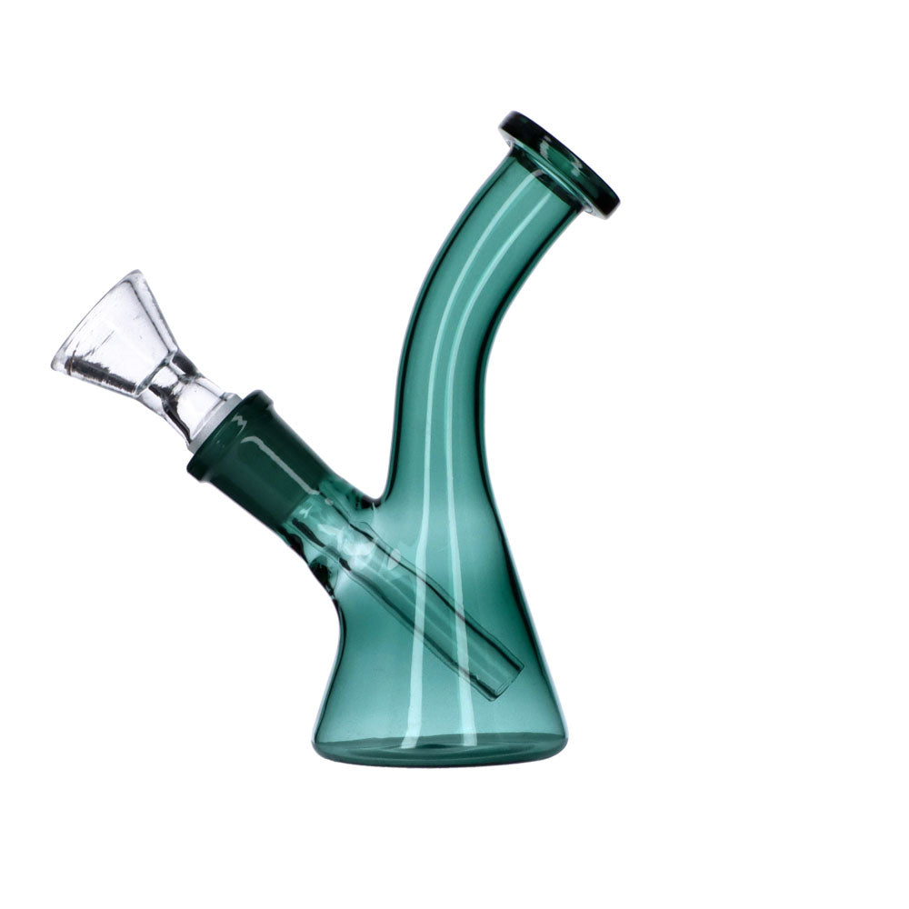 Frosty Hits Mini Bong - 5" Teal Bent Neck Beaker Water Pipe by Valiant Distribution