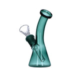 Frosty Hits Mini Bong - 5" Teal Bent Neck Beaker Water Pipe with Deep Bowl
