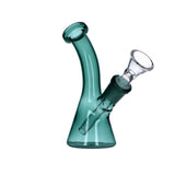 5" Frosty Hits Mini Bong with Bent Neck in Teal, Portable Beaker Water Pipe Design