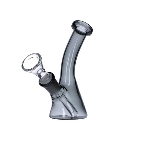 Frosty Hits Mini Bong - 5" Bent Neck Beaker Water Pipe in Smoke Color, Side View