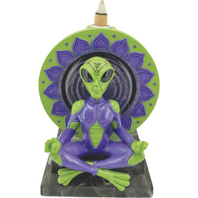 Fujima Yogi Alien Grandmaster Backflow Incense Burner, 6" Polyresin, Front View