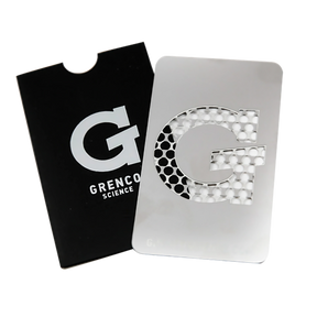 Grenco Science G Card Grinder, Stainless Steel Portable Herb Grinder Card with Sleeve
