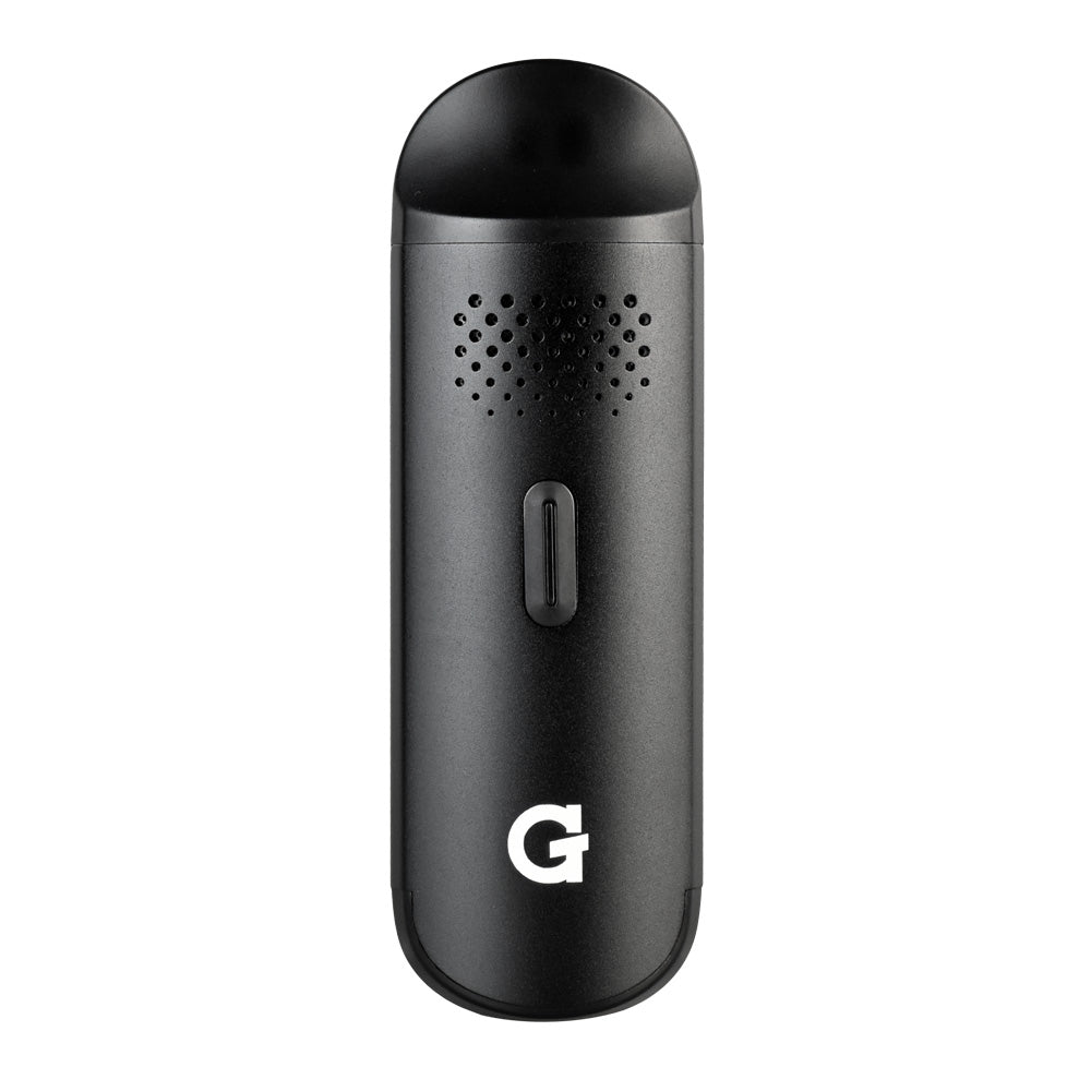 G Pen Dash Dry Herb Vaporizer in Black, 900mAh, Front View on Seamless White Background