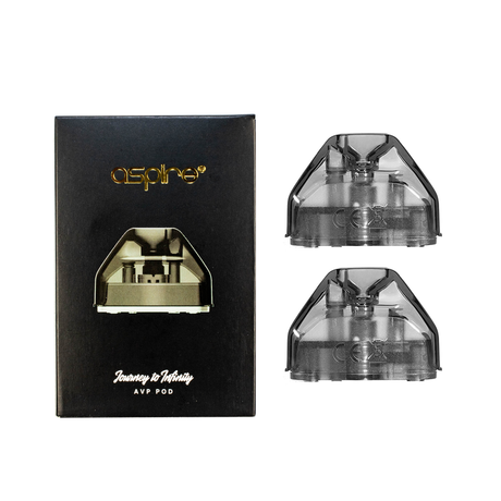 AVP Aspire Replacement Pods 2-Pack with Mesh & Ceramic Coils on White Background