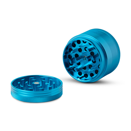 Human Grade Grinder 1A in blue, 2" 4-Piece, precision teeth, isolated on white