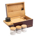 GENESIS Storage Stash Box in Bordeaux with 4-Part Grinder and Glass Jars by Blue Bus