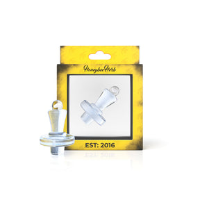 Honeybee Herb Opal Starlight Control Tower Cap in Ghost variant, perfect for dab rigs, front view on packaging