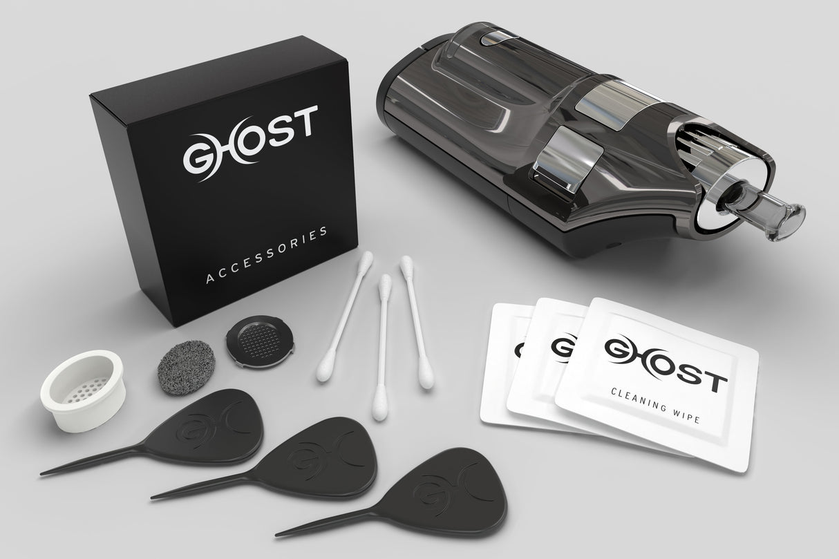 GHOST Vapes MV1 Herb & Wax Vaporizer with accessories and cleaning kit