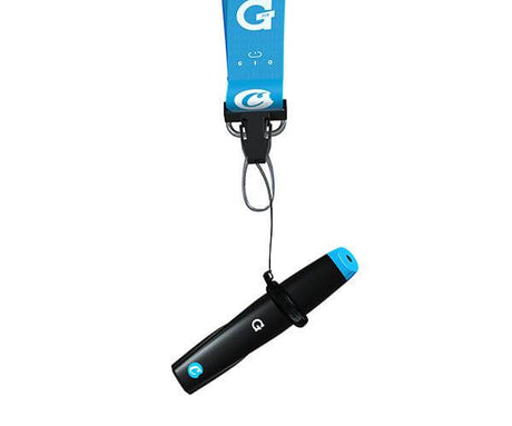 Cookies x G Pen Gio Lanyard in black and blue with secure clasp, front view on white background