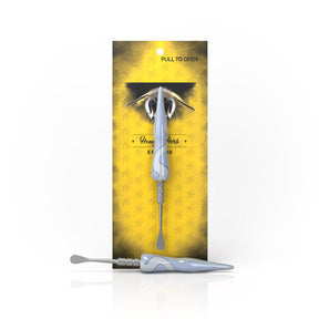 Honeybee Herb Swirl Tide Dab Tool in Blue with Sleek Design - Front View on Branded Packaging