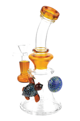 7.5" Borosilicate Glass Turtle Water Pipe with Matrix Percolator and 90 Degree Joint