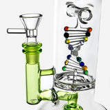 PILOTDIARY DNA Bong close-up with colorful helix and green accents