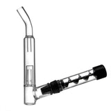 PILOT DIARY Mini Glass Blunt Twist Pipe - Clear with Black Accents, Side View