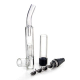 PILOT DIARY Mini Glass Blunt Twist Pipe disassembled view on white background