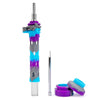 PILOTDIARY Glass Dab Straw with Purple and Blue Silicone Sleeve and Accessories