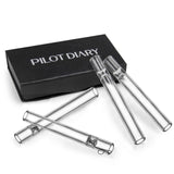 PILOT DIARY Glass One Hitter with Metal Screen beside Black Box - Top View