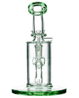 Glassic "Sidekick" Dab Rig with green base and mouthpiece, compact design, front view on white background