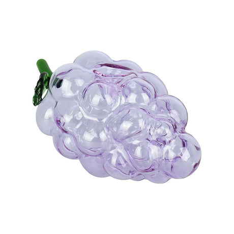 Glassy Grapes Hand Pipe made of Borosilicate Glass, top view on a white background