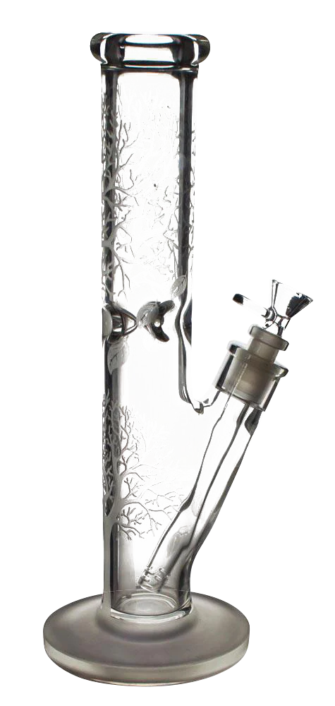 13.5" Glow in the Dark Tree Water Pipe with 45 Degree Joint, Front View