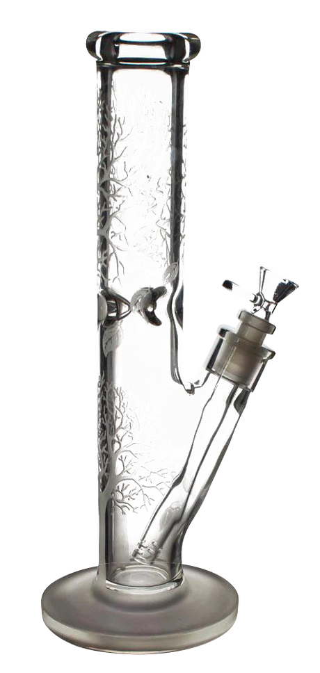 13.5" Glow in the Dark Tree Water Pipe with 45 Degree Joint, Front View
