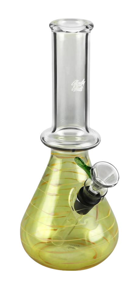 Glowfly Glass Flared Neck Beaker Bong with Heavy Wall, 8" Height, Front View