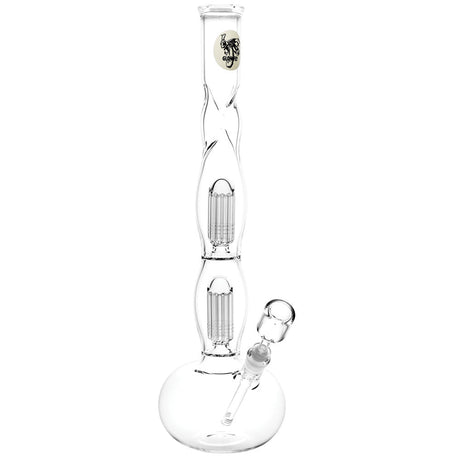 Glowfly Glass Tree Perc Water Pipe, 20" Tall, 14mm Female Joint, Borosilicate Glass, Front View