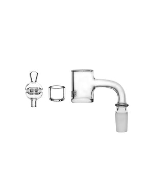GRAV 14mm 90° Quartz Bucket Set with Inserts & Carb Cap, Clear Design, Front View