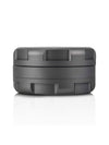 GRAV 3 Piece Grinder in Gunmetal - Front View, Compact Aluminum Design for Dry Herbs