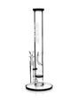GRAV Black Accent Straight Base Disc Water Pipe with Honeycomb Percolator Front View