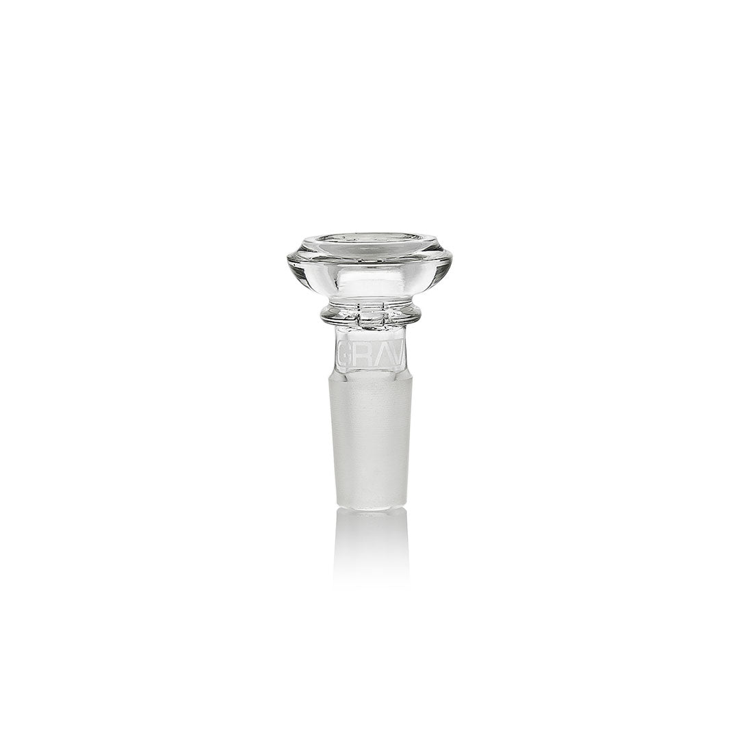 GRAV Clear Borosilicate Glass Bowl for Bongs, 14mm Joint, Front View on White Background