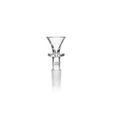 GRAV Clear Borosilicate Glass Bong Bowl, 14mm Joint, Front View on Seamless White Background