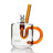 GRAV Coffee Mug Hand Pipe in Amber, Front View, Borosilicate Glass with Slitted Percolator