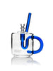 GRAV Coffee Mug Hand Pipe in Cobalt Blue with Slitted Percolator, Front View on White Background