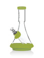 GRAV Deco Beaker in Silicone with Slit-Diffuser Percolator in Avocado Green, Front View