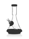 GRAV Deco Beaker Bong in Silicone, Black Base, Clear Borosilicate Glass, Front View
