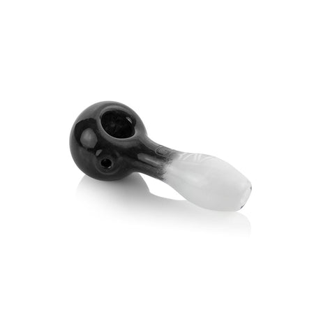 GRAV Flower Starter Kit Bundle featuring a black and clear glass spoon pipe, side view on white background